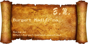 Burgert Madléna névjegykártya